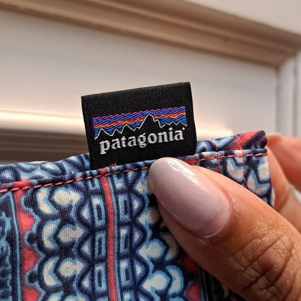 Patagonia Aztec Baggies Mini Skirt With Pockets Nylon Coral/Blue Size Small NWOT - Picture 4 of 8